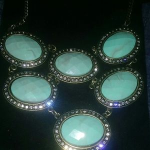 Faux Turquoise Statement Necklace